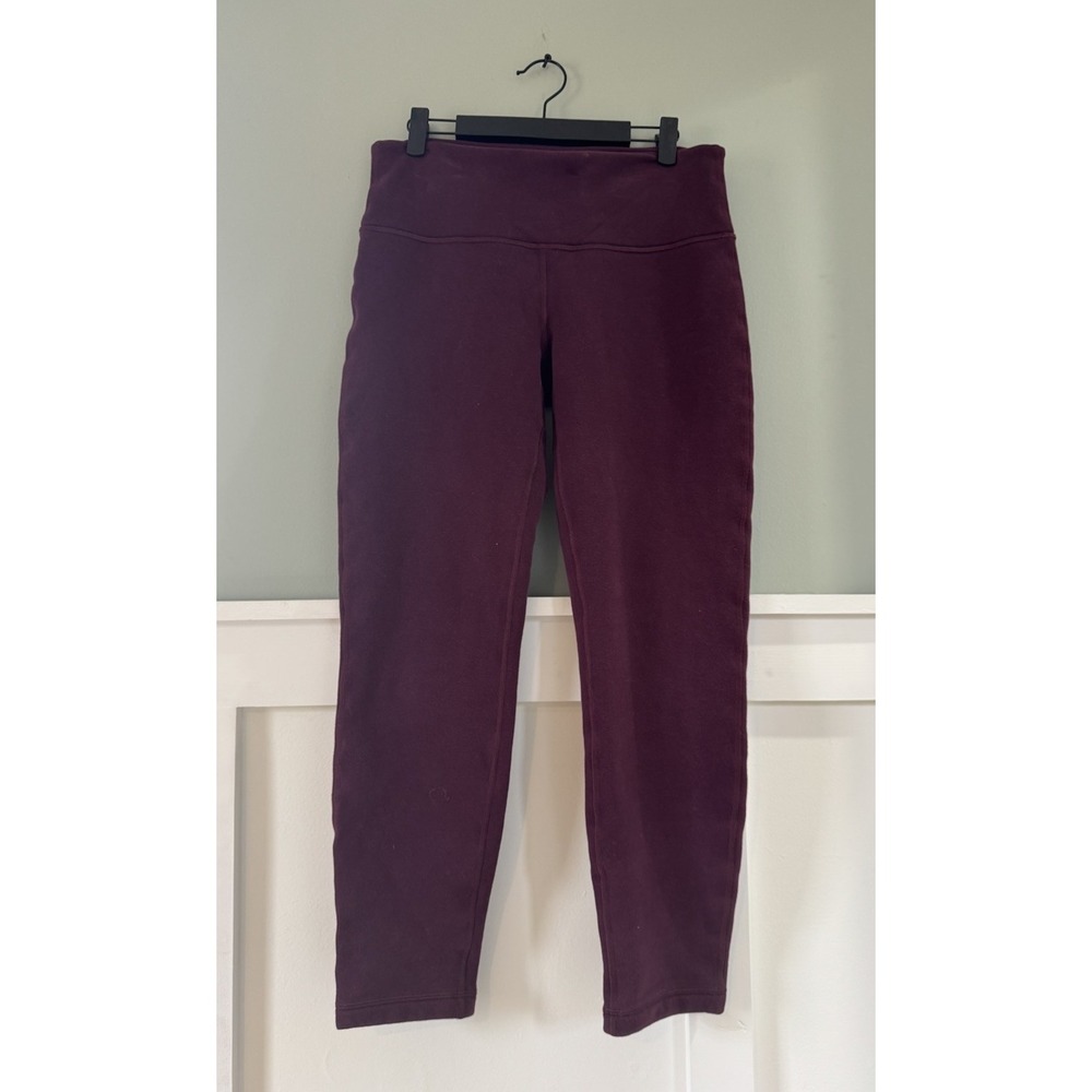 Women's Lululemon Maroon Burgundy  High Rise‎ Sweatpants Jogger Size 8 NICE